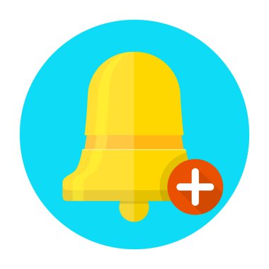 Artı işareti, Zille alarm/hatırlatma düz simge vektör ekleme