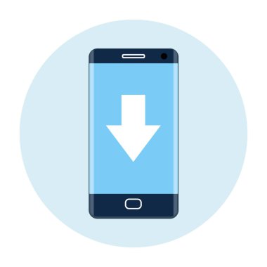 Download mobil app düz simge