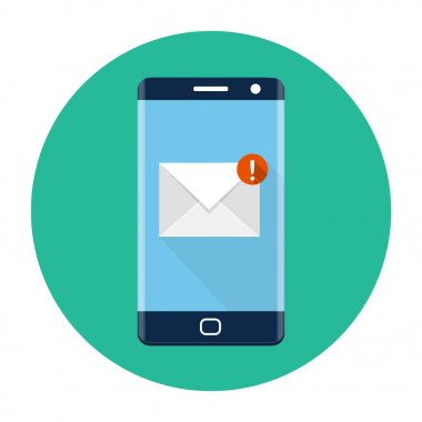 Yeni email tebliğ üstünde smartphone perde.