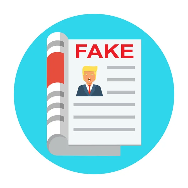 Fake News Flat Icon Vector — Stock Vector