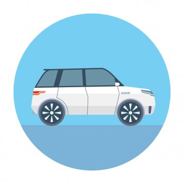 Spor Utility araç Suv vektör çizim düz stil