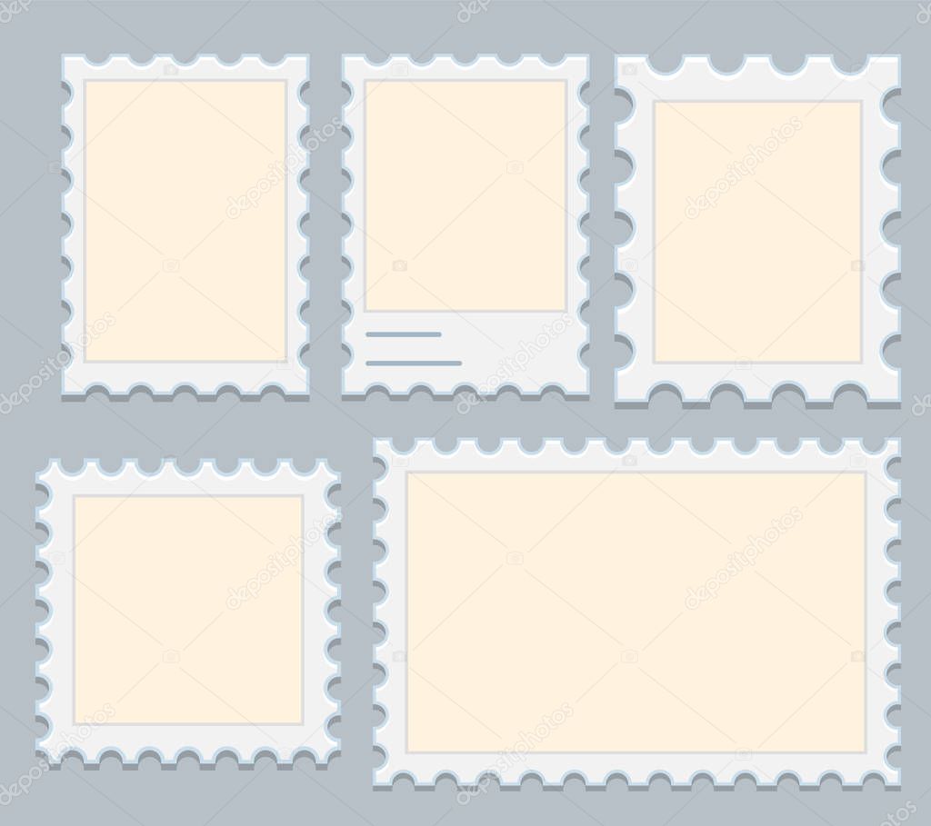 Blank Postage Stamps Set Vector