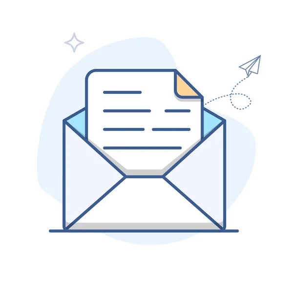 Icône Ligne Messagerie Vectorielle Illustration Vectorielle Contour Enveloppe Mail — Image vectorielle