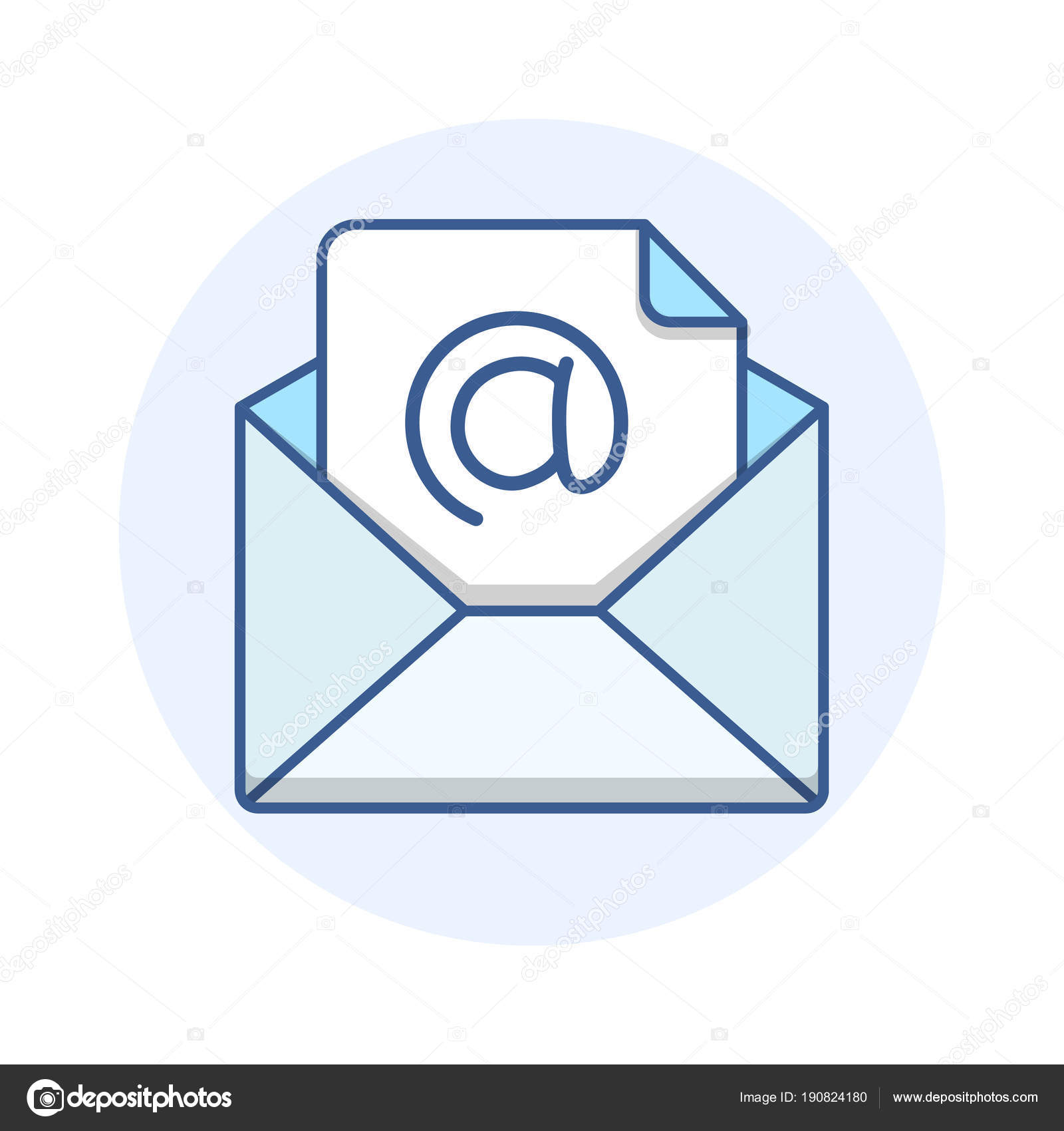 Vector Línea Correo Electrónico Icono Envolvente Correo Electrónico Esquema  Vector Vector de stock #190824180 de ©dacianlogan, image size:1600x1700