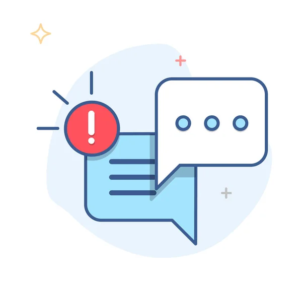 Nuevo Mensaje Diálogo Discurso Chat Bubble Notification Icono Vector — Vector de stock