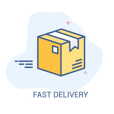 Teslimat kutusu vektör düz doğrusal simgesi