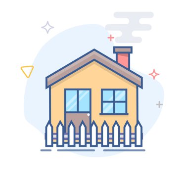 Bina ev hat illüstrasyon