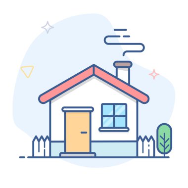 Bina ev hat illüstrasyon