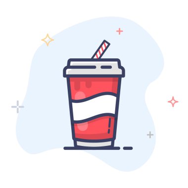 Kağıt bardak simgesi, meşrubat vektör için bardağı taşıran damla ile tek kullanımlık Kupası