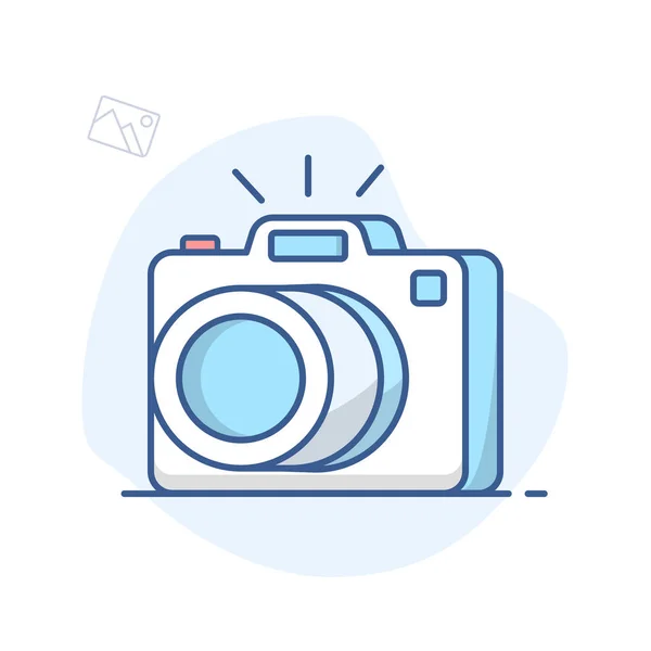 Photo Camera Line Icon Photocamera Symbol Outline Vector — Stock Vector