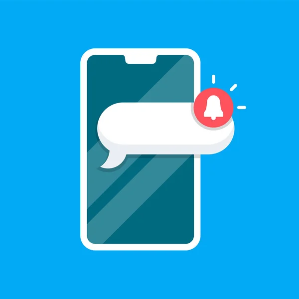 Nova Mensagem Diálogo Chat Speech Bubble Notification Mobile Phone Screen — Vetor de Stock