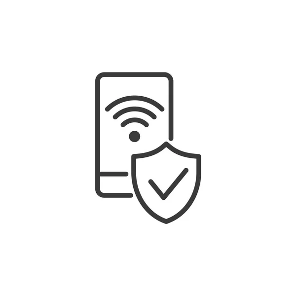 Wifi Seguridad Internet Icono Protección Wifi — Vector de stock