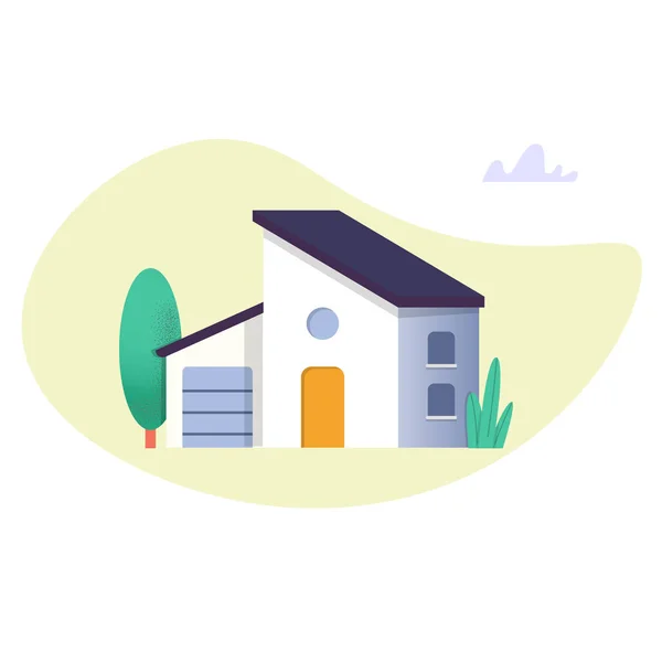 Ilustración Moderna Del Vector Casa Inicio Icono Plano — Vector de stock