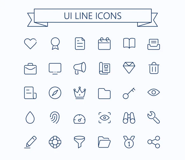 Línea Delgada Iconos Contorno Simple 24X24Px Rejilla Pixel Perfecto Carrera — Archivo Imágenes Vectoriales