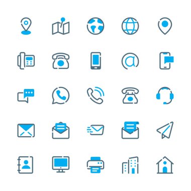 Yönlendirme simgeleriyle bağlantı kurun. İletişim hattı simgeleri ayarlandı.