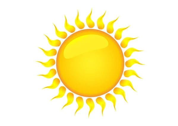 Soleil Heureux Positif Sur Blanc — Image vectorielle