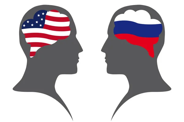 アメリカ合衆国とロシア連邦との間の対話 — ストックベクタ