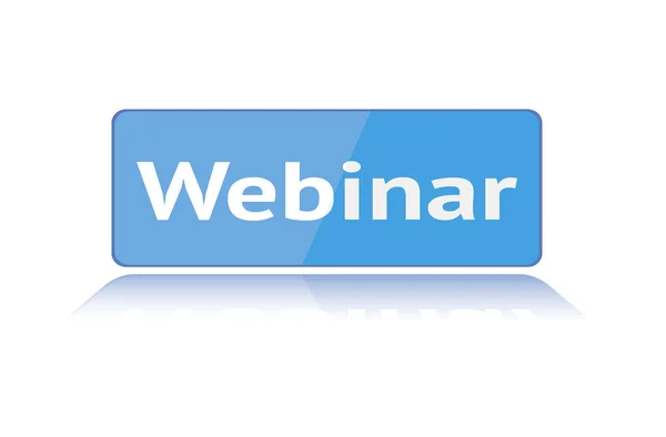 Pulsante Webinar Blu Bianco — Vettoriale Stock