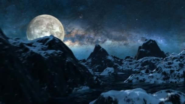 Βίντεο Από Βουνά Έναστρη Νύχτα — Αρχείο Βίντεο