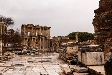 Celsus library in the Roman ruins of Ephesus in Turkey