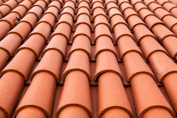 Spanische Ziegel Für Das Dach Nahaufnahme Von Dachziegeln — Stockfoto