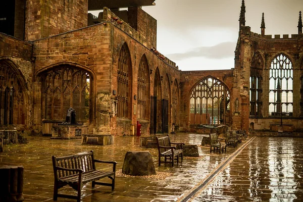 Coventry Cathedral Berömd Plats Midlands Det Har Förstörts Andra Världskriget — Stockfoto