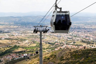 Cable Car, Akropolis, Pergamum Empire tapınağına gidiyor.