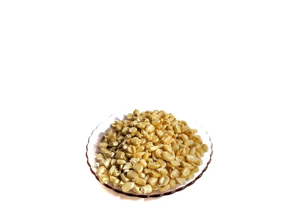 Gelber Mais Auf Weißem Hintergrund Bereit Tortillas Machen Typische Lebensmittel — Stockfoto