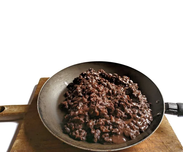 Sült Feketebab Serpenyőben Guatemala Tipikus Étele Stock Kép
