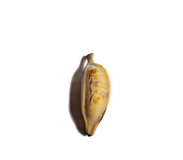 Banana Madura Sobre Fundo Branco Fruto Típico Guatemala — Fotografia de Stock