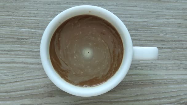 Bovenaanzicht Van Een Kopje Koffie — Stockvideo