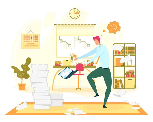 Big Troubles at Office Work Flat Vector Concept — Stock Vector