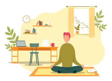 İnsan Yerde Nilüfer Pozisyonunda Otururken Meditasyon Yapar