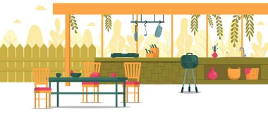 Arka bahçede Yemek Pişirme Yeri, Çizgi Film Afişi.