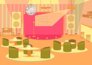 Celebration Hall for Party or Wedding with Stage. clipart