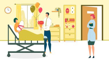 Erkek Eş Ziyareti Yeni Doğmuş Bebekle Yatmak.