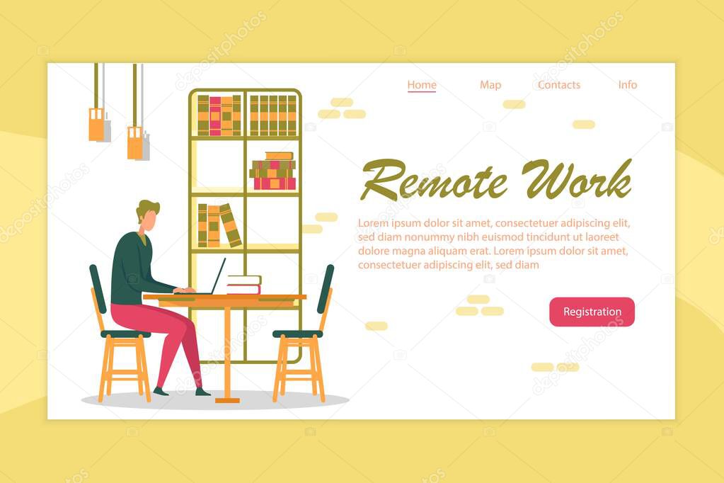 Remote Work and Outsource Banner with Freelancer.