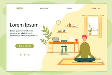 Nilüfer Pozisyonunda Oturan Meditasyon Sancak Adam