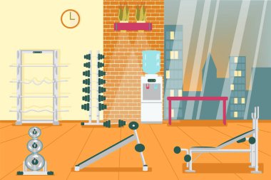 Powerlifting Area Interior at Sports Gym Room