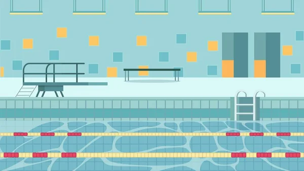 Piscine intérieure située dans les terrains de l'école — Image vectorielle