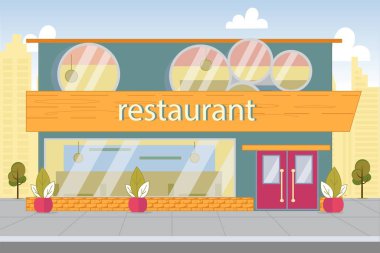 Caddedeki Şehir ve Lüks Restoran Binası