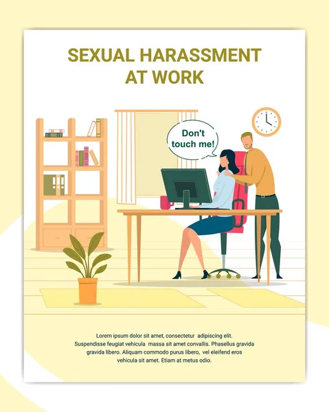 Sexual Harassment at Work Poster Vector Template — Stock Vector