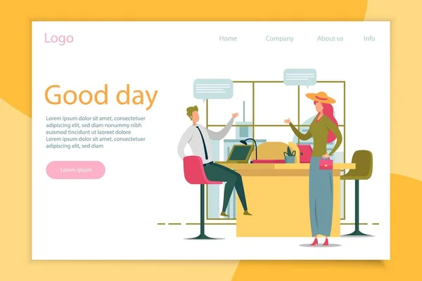 Good Day Header with Scene in Recruiting Agency. — Stockvector