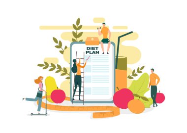 Diyet Planı, Büyük Tablet Düz İşaretli Ekran.