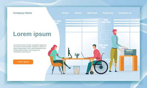 Arbetsvillkor Lämpliga för personer med funktionshinder — Stock vektor