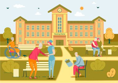 Yaşlı Hastayla Bakımevi Harici.