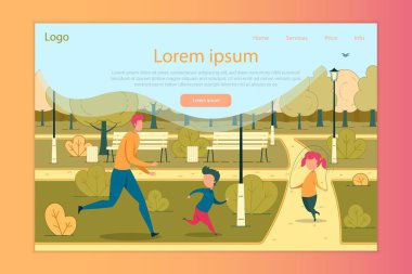 Park Landing Page Tasarımı 'nda Baba ve Çocuk Huzur