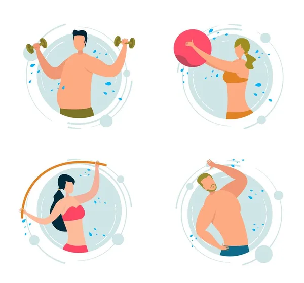 Deportes acuáticos, Aeróbicos acuáticos, Gente haciendo ejercicio . — Archivo Imágenes Vectoriales