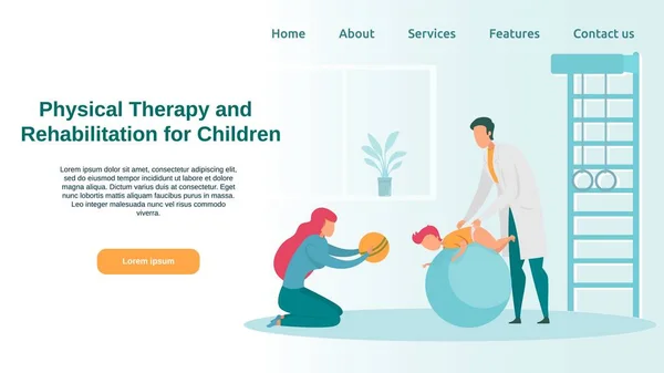 Fisioterapia e Reabilitação para Crianças — Vetor de Stock