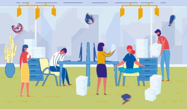 Modern Ofis ve Şirket Çalışanları Çok Çalışıyor.